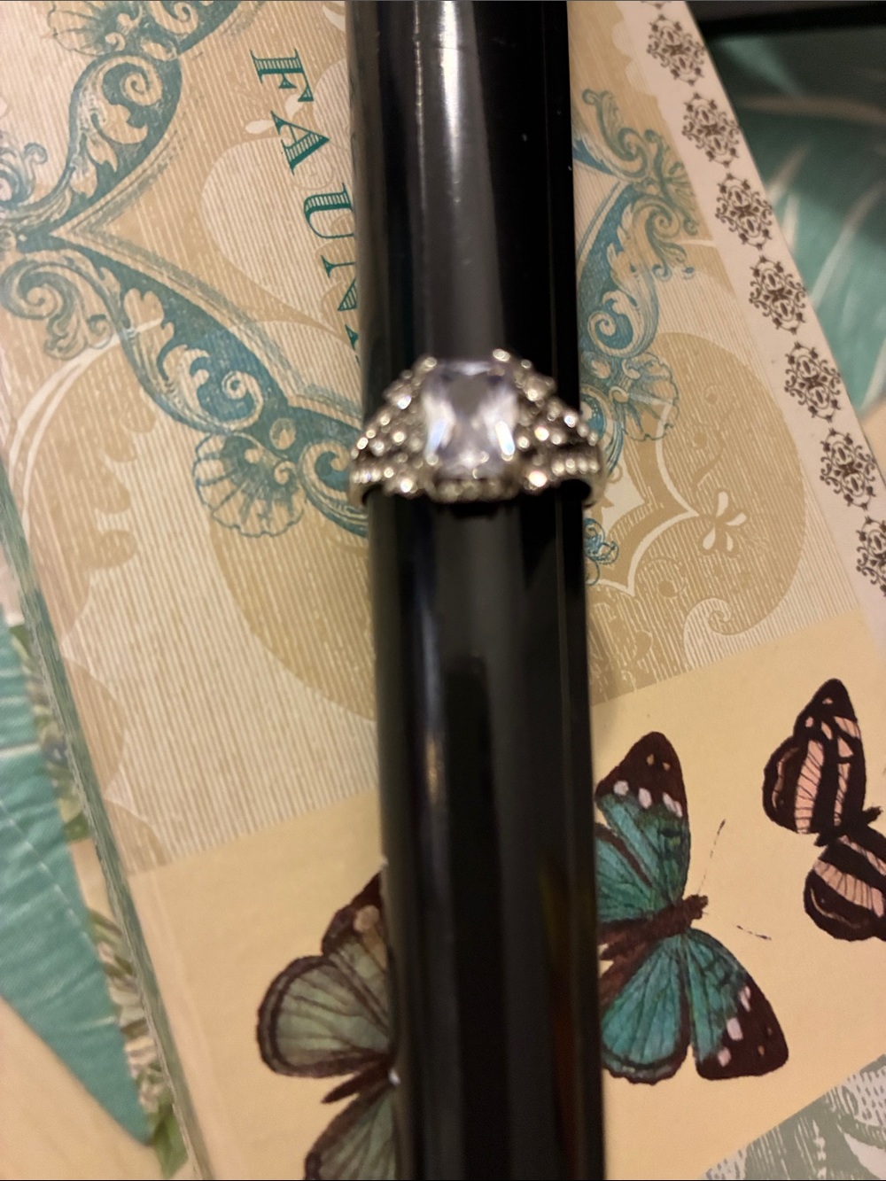 Silver-Tone Clear Stone Cocktail Ring - Women Jewelry